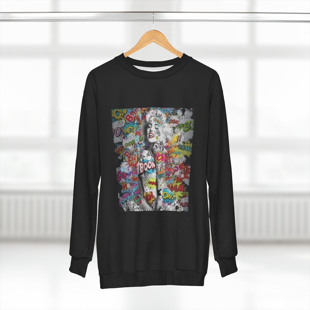 RETRO & THROWBACK (BLACK)  ..  AOP Unisex Sweatshirt