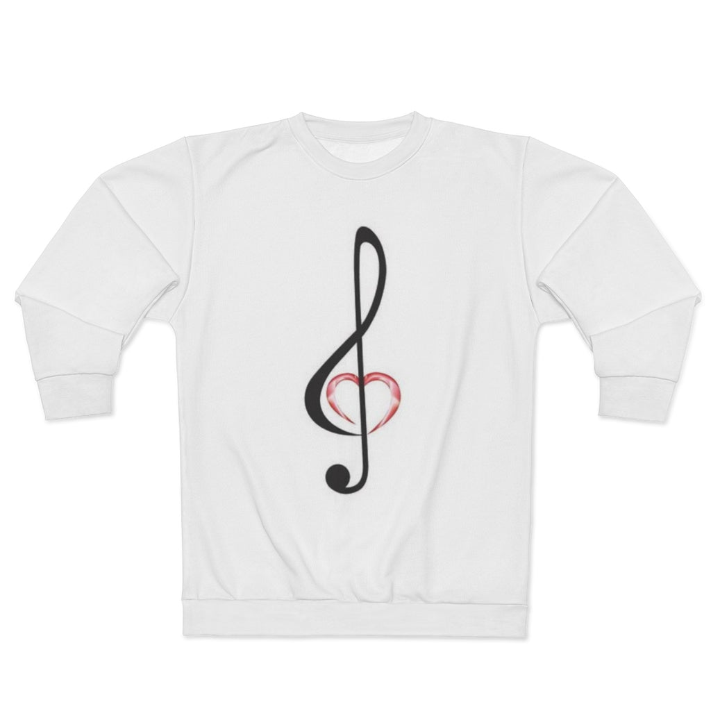 MUSICALLY SPEAKIN' (WHITE)  ..  AOP Unisex Sweatshirt