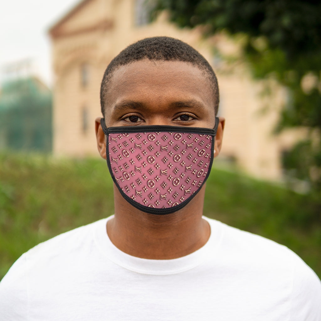 PINK & GOLD THROWBACK LV Mixed-Fabric Face Mask