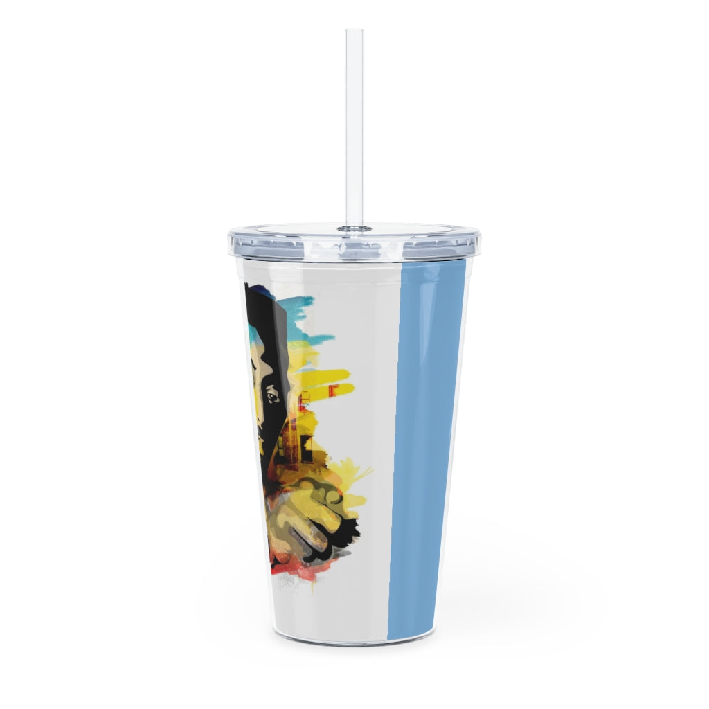 NO HALF STEPPIN' Plastic Tumbler with Straw