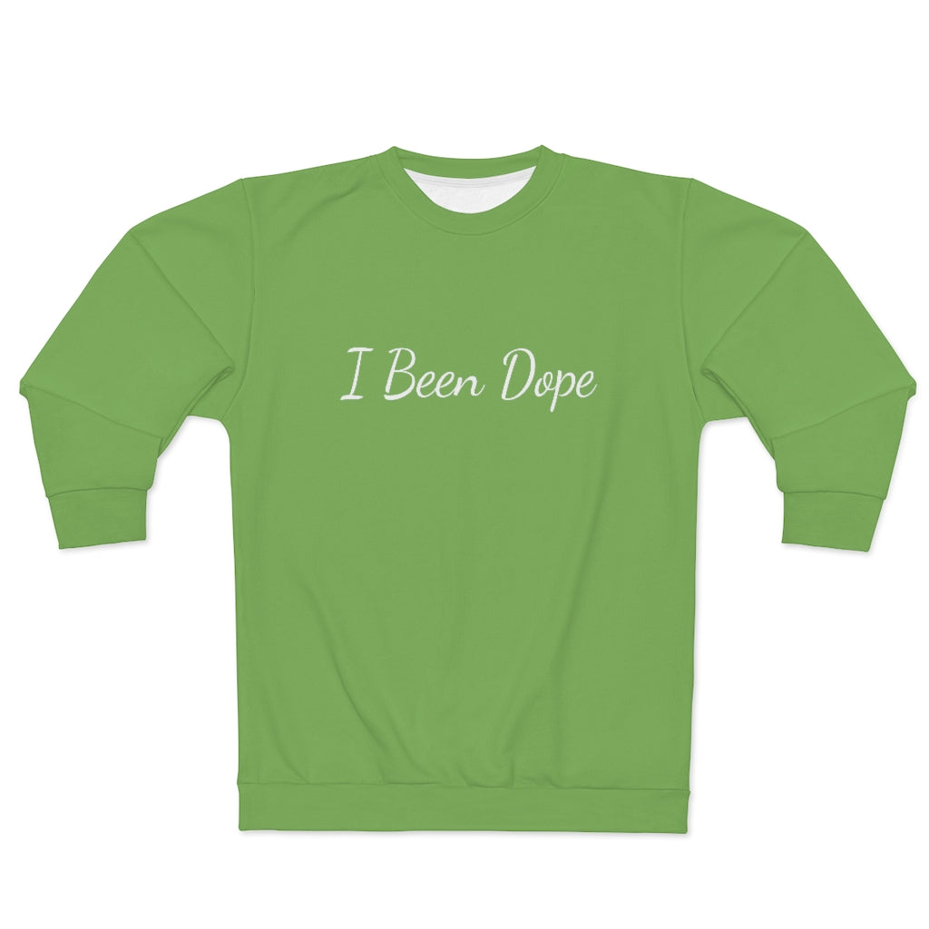 I BEEN DOPE (LIME/White) AOP Unisex Sweatshirt