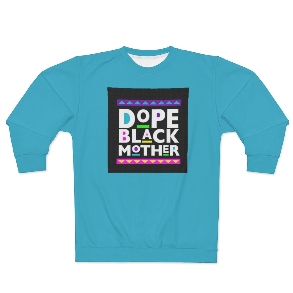 DOPE BLACK MOTHER (Blue) AOP Unisex Sweatshirt