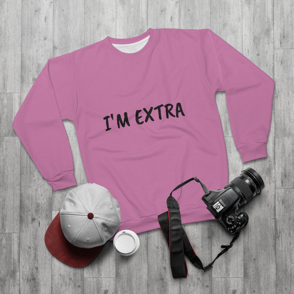 I'M EXTRA (PINK/BLACK) AOP Unisex Sweatshirt