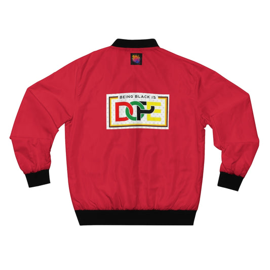 BEING BLACK IS DOPE (RED) UNISEX  AOP Bomber Jacket