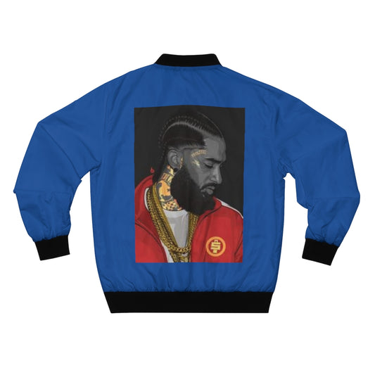 King Nip Unisex Blue Bomber Jacket