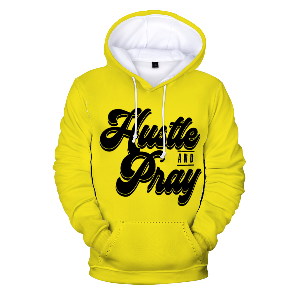 Hustle and Pray ( Lemon ) Hoodie with Pockets