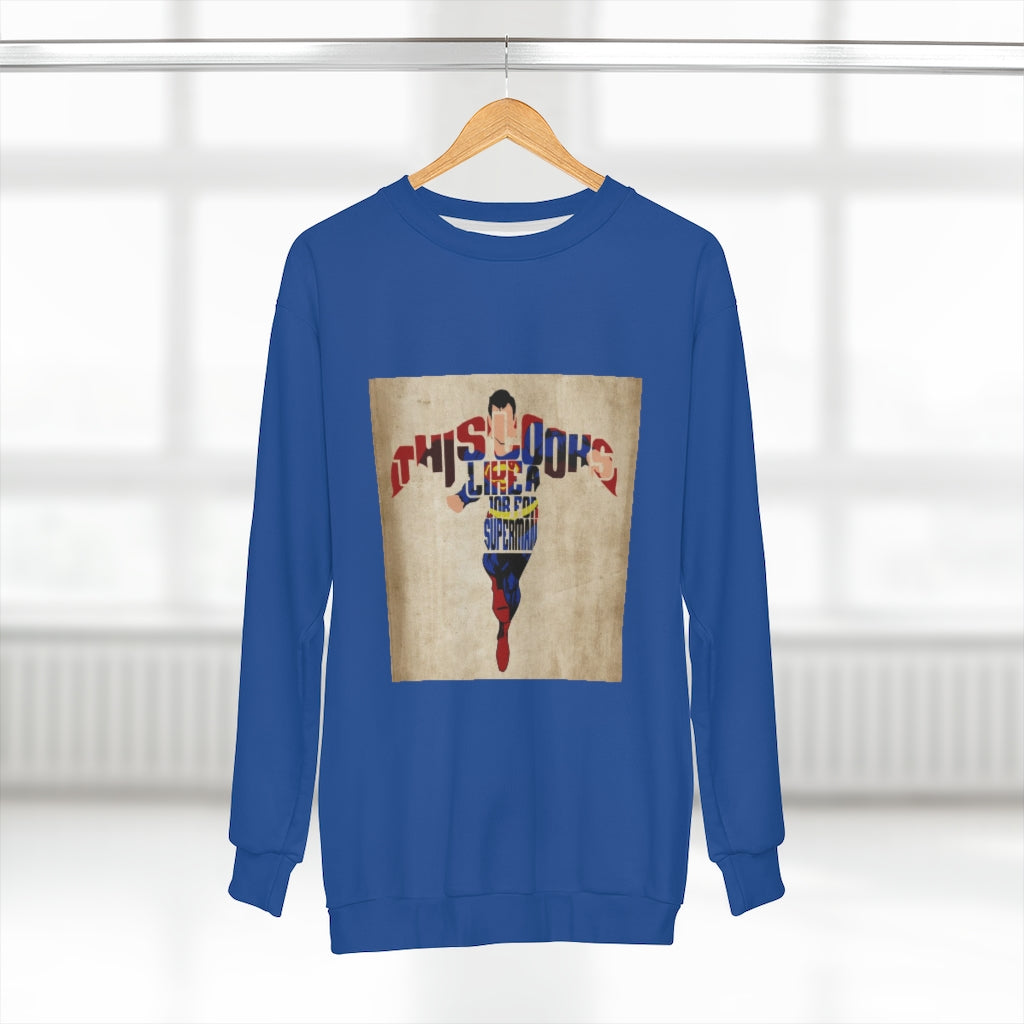 LOOKS LIKE A JOB (BLUE)  ..  AOP Unisex Sweatshirt