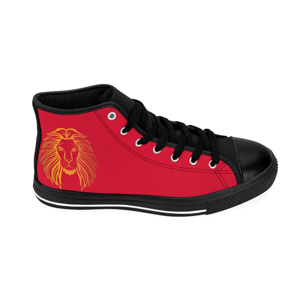 GOLD LION KICKS. . (RED) High-top Sneakers