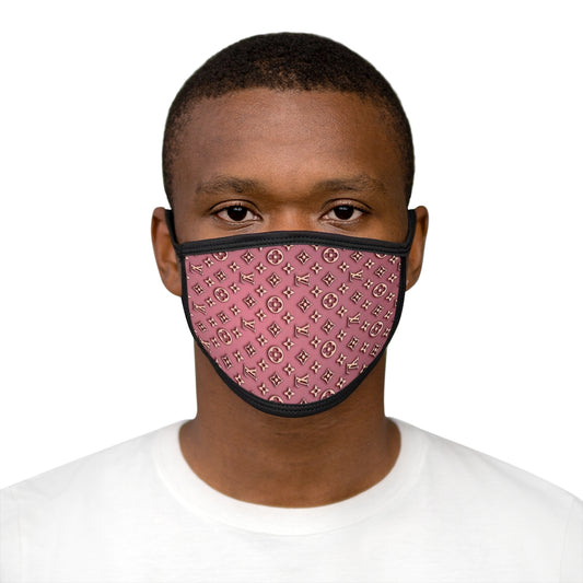 PINK & GOLD THROWBACK LV Mixed-Fabric Face Mask