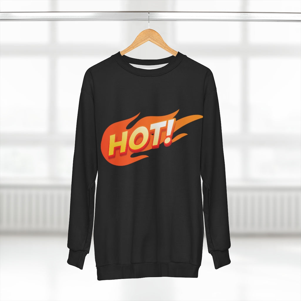 HOT! (BLACK) AOP Unisex Sweatshirt