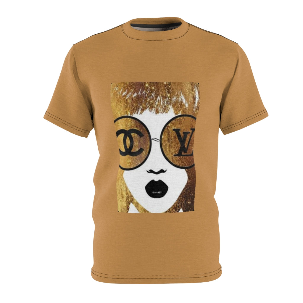 CLIQUE VS CLIQUE' (BROWN) ..  All Over Tee