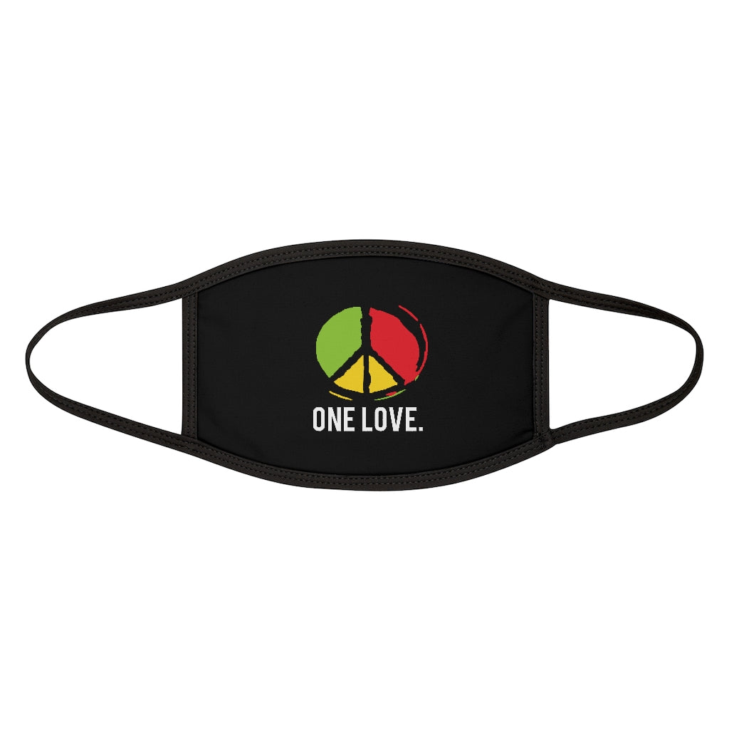 ONE LOVE. (BLACK)'..  Fabric Face Mask