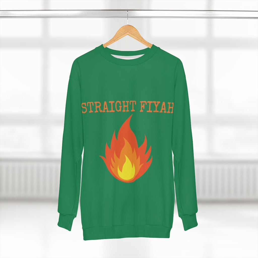 STRAIGHT FIYAH  (GREEN)  ..  AOP Unisex Sweatshirt