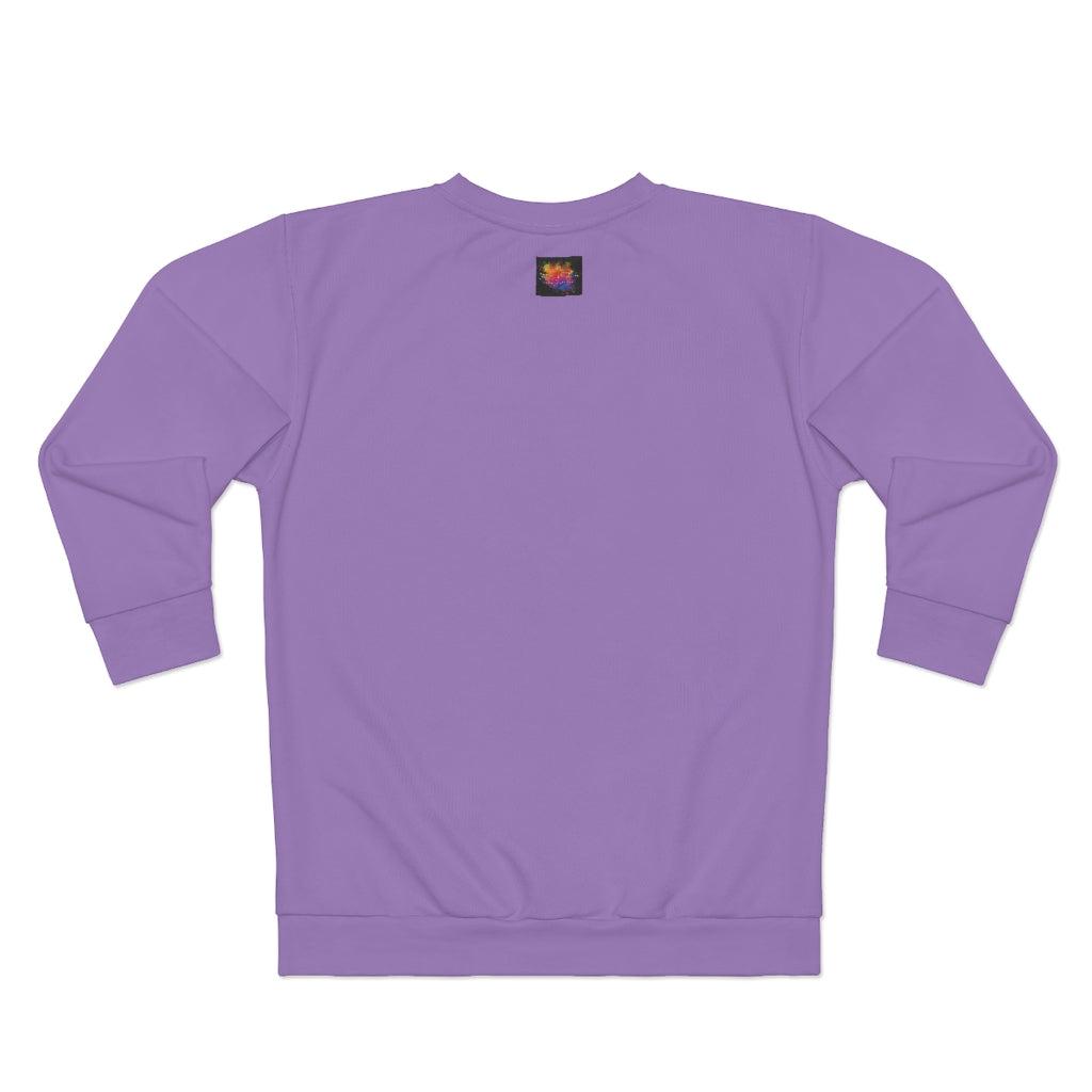 PRETTY. (PURP/WHITE) AOP Unisex Sweatshirt