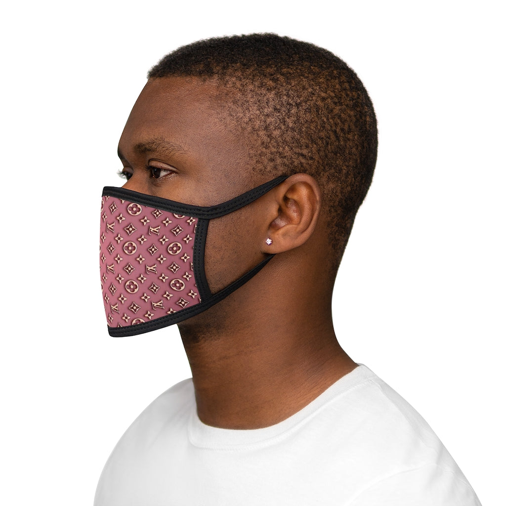 PINK & GOLD THROWBACK LV Mixed-Fabric Face Mask