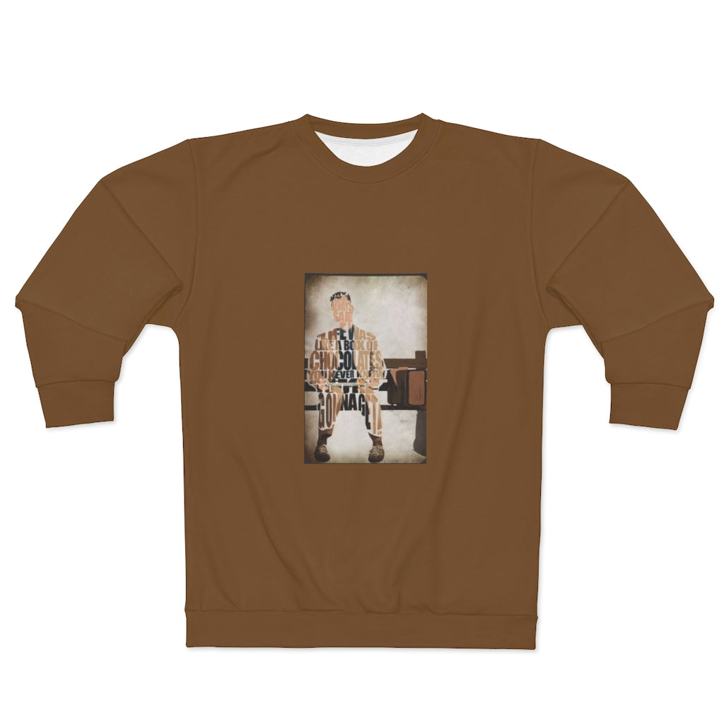 A BOX OF CHOCOLATES F.G. (BROWN)  ..  AOP Unisex Sweatshirt