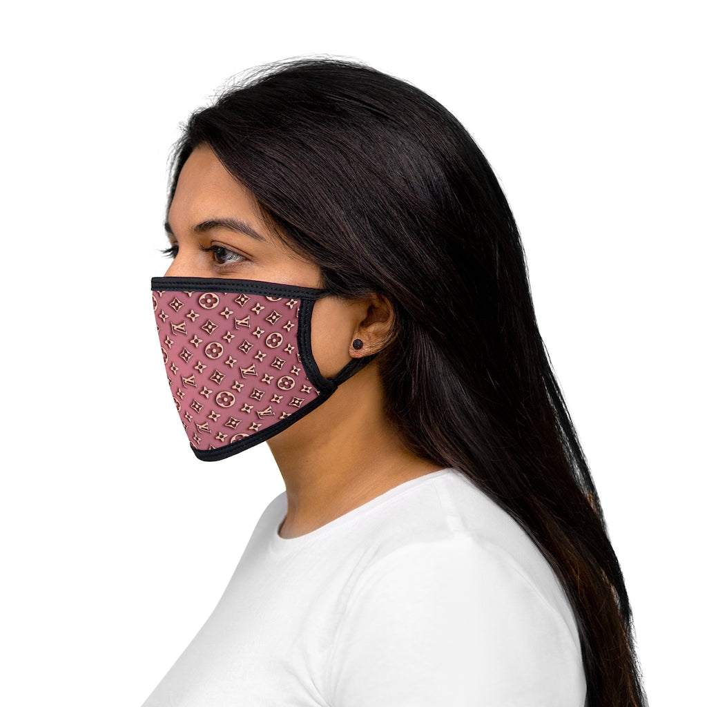 PINK & GOLD THROWBACK LV Mixed-Fabric Face Mask