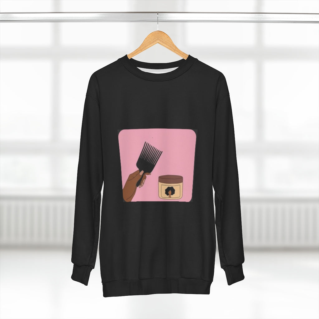 HAIR LOVE (BLACK)  ..  AOP Unisex Sweatshirt