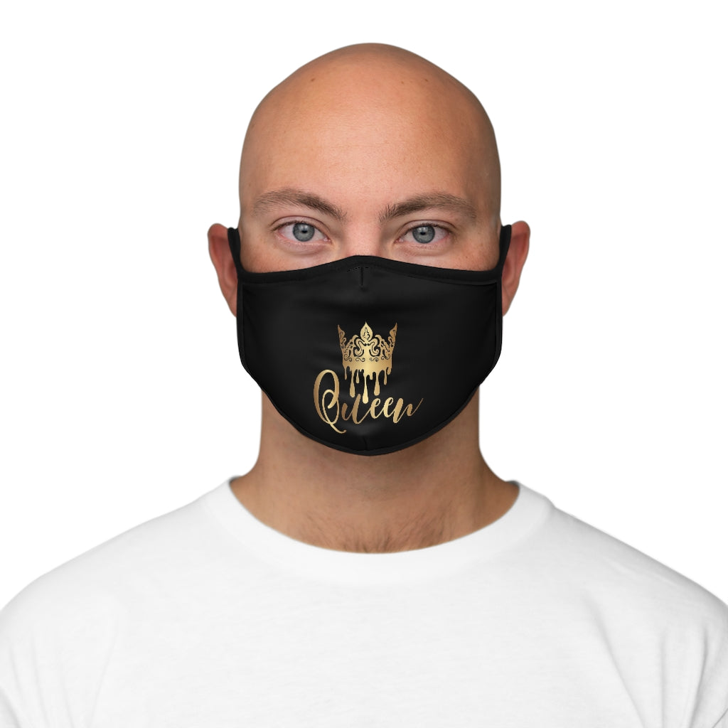 QUEEN.. (BLACK&GOLD)  Fitted Polyester Face Mask