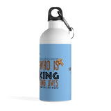 Who Is This King? Blue Stainless Steel Water Bottle