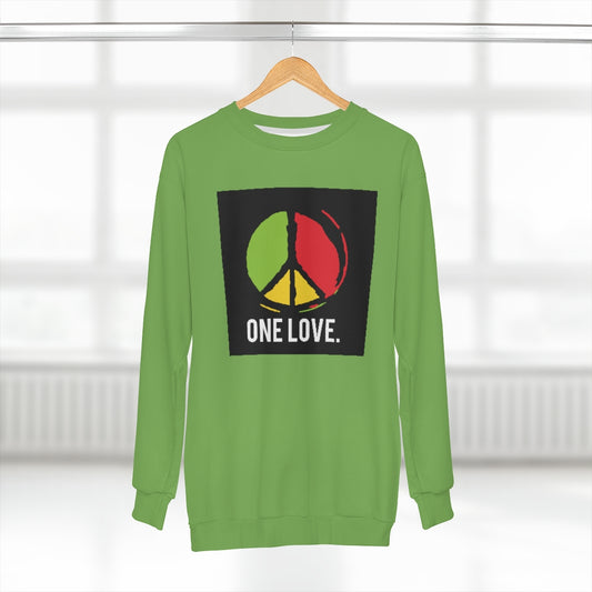 ONE LOVE. (GREEN)  ..  AOP Unisex Sweatshirt