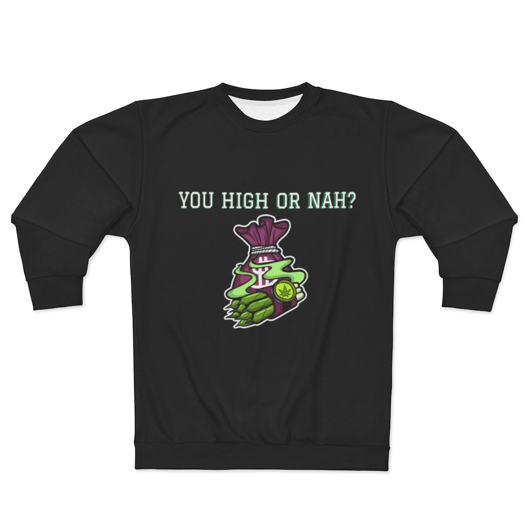 You High or Nah? (BLACK) AOP Unisex Sweatshirt