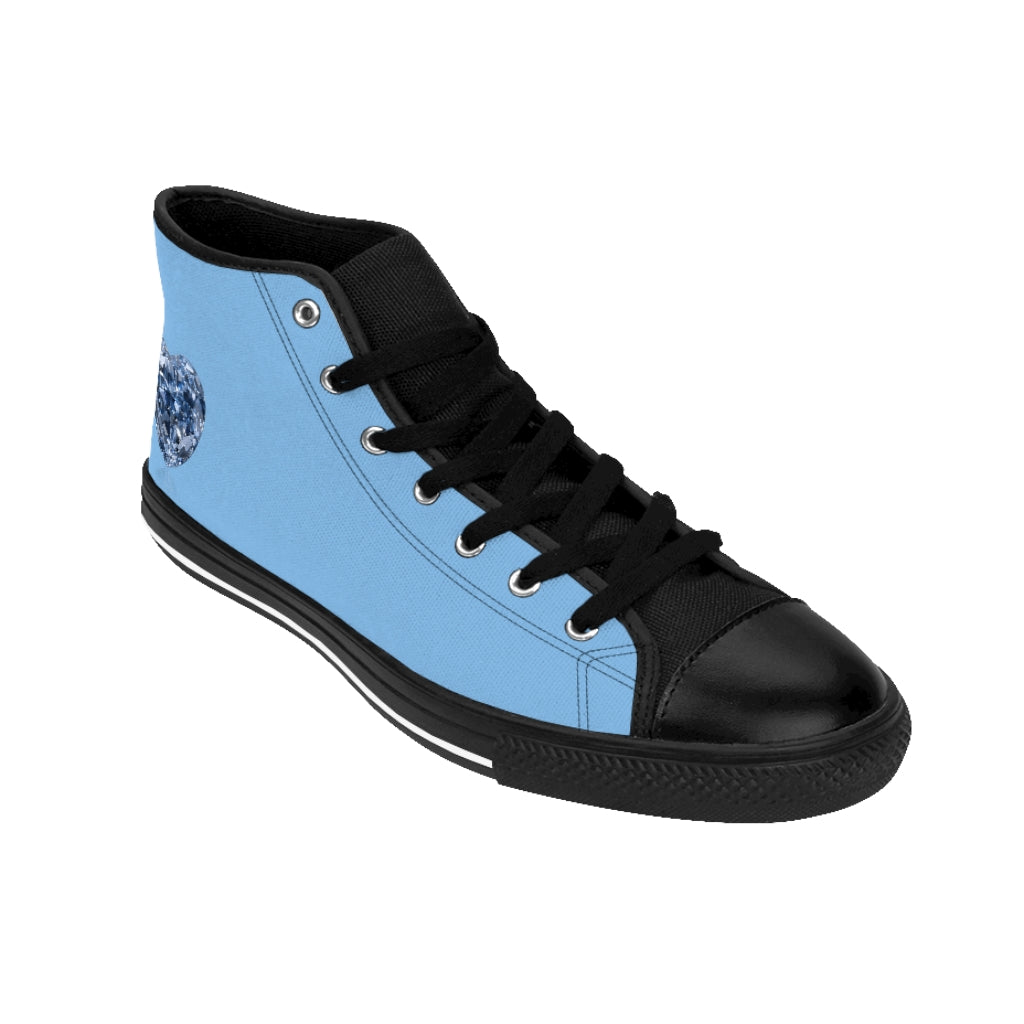 DIAMONDS IN BLUE Women's High-top Sneakers