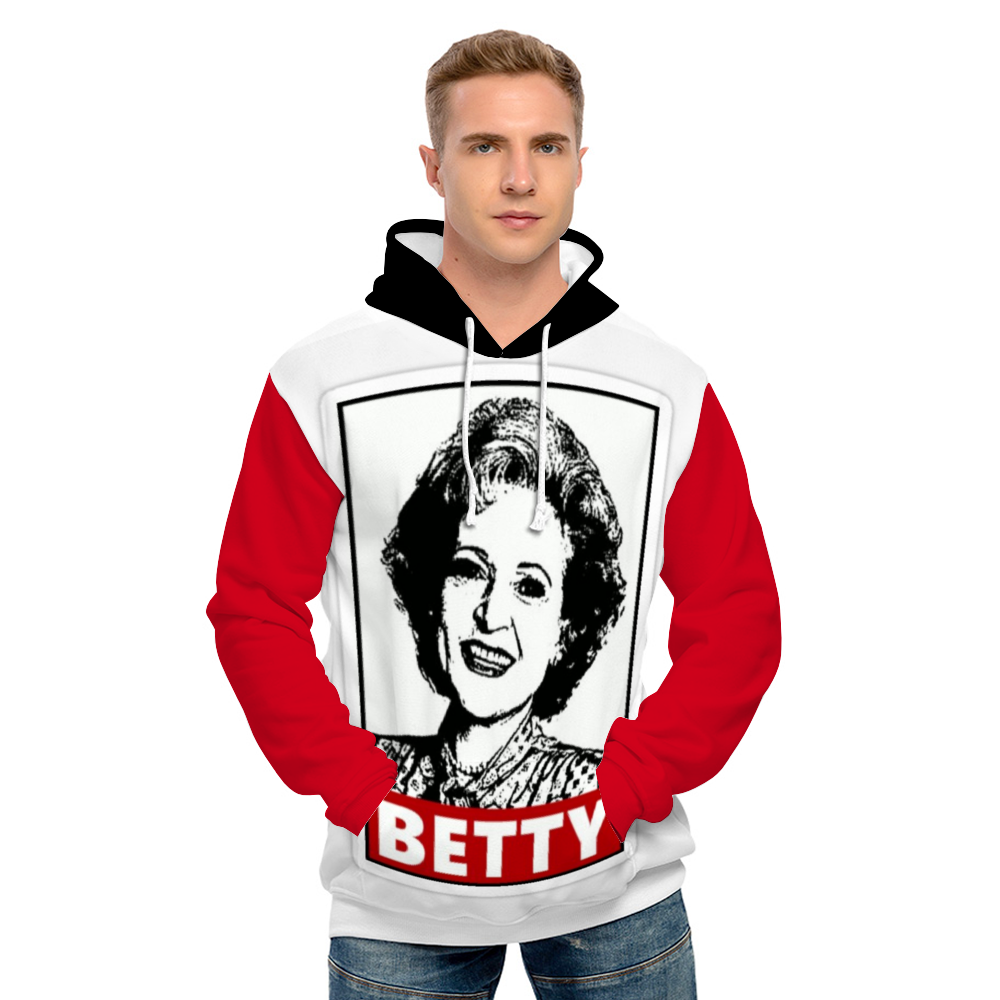 RED, BLACK and Betty (White) Unisex All Over Print Terrycloth Hoodie with Pockets