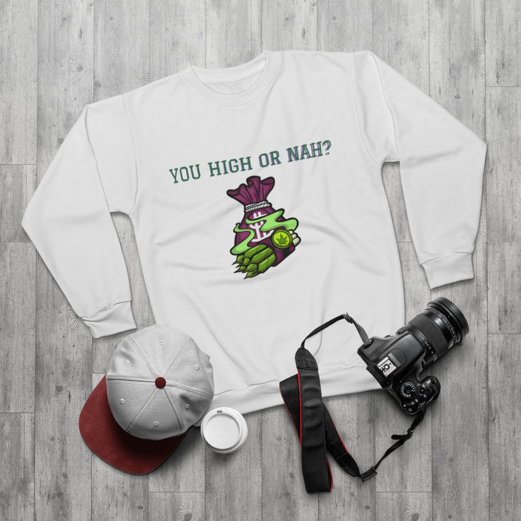 You High or Nah? (WHITE) AOP Unisex Sweatshirt