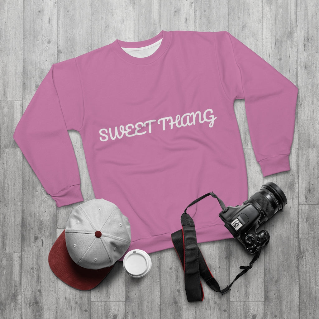 SWEET THANG (Pink/white) AOP Unisex Sweatshirt