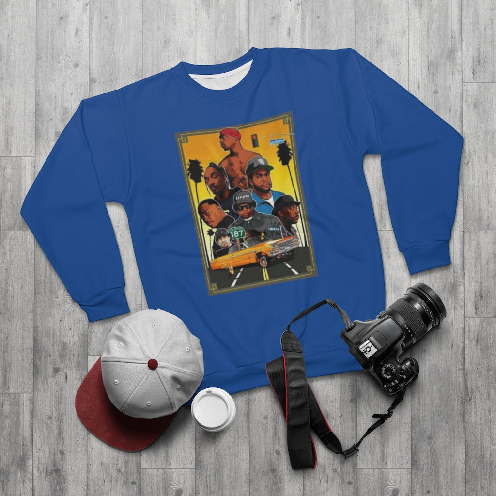 WEST COAST LEGENDS. (BLUE)  ..  AOP Unisex Sweatshirt