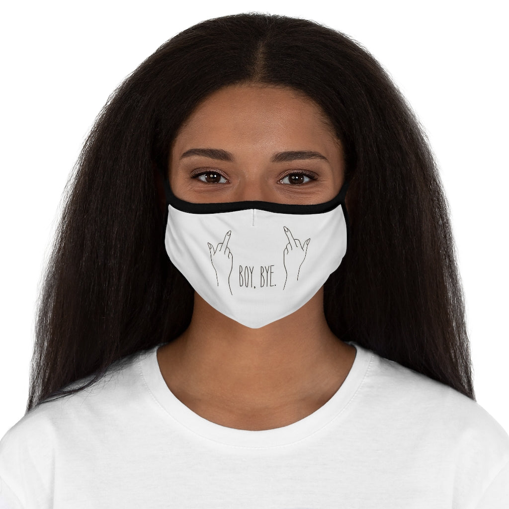 BOY BYE! WHITE  Fitted Polyester Face Mask