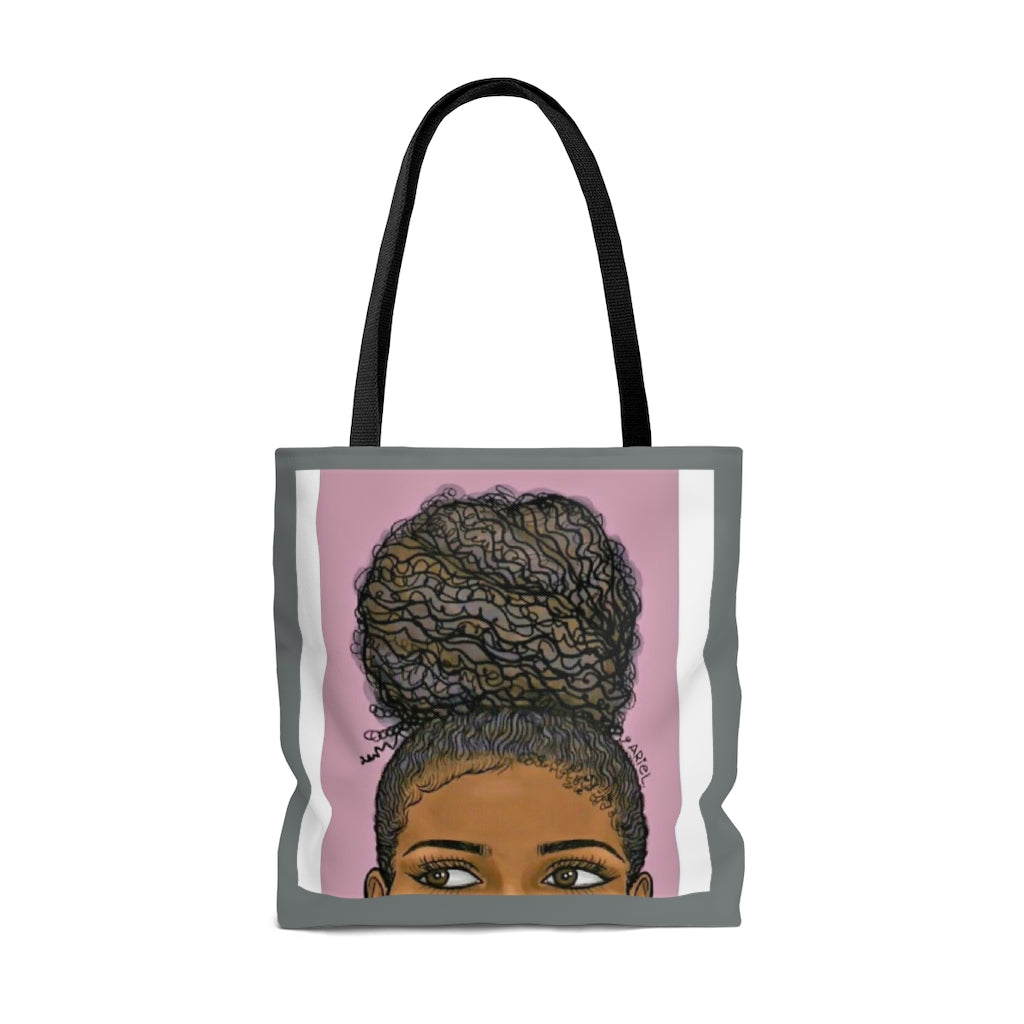 Ponytail and Eyes Print Tote Bag