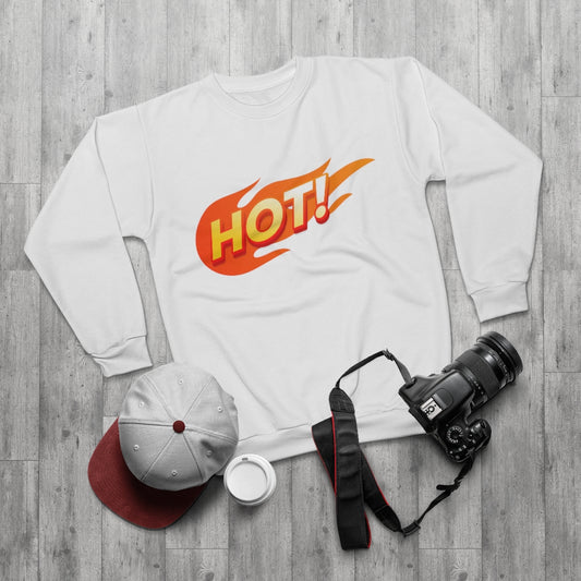 HOT! (WHITE) AOP Unisex Sweatshirt