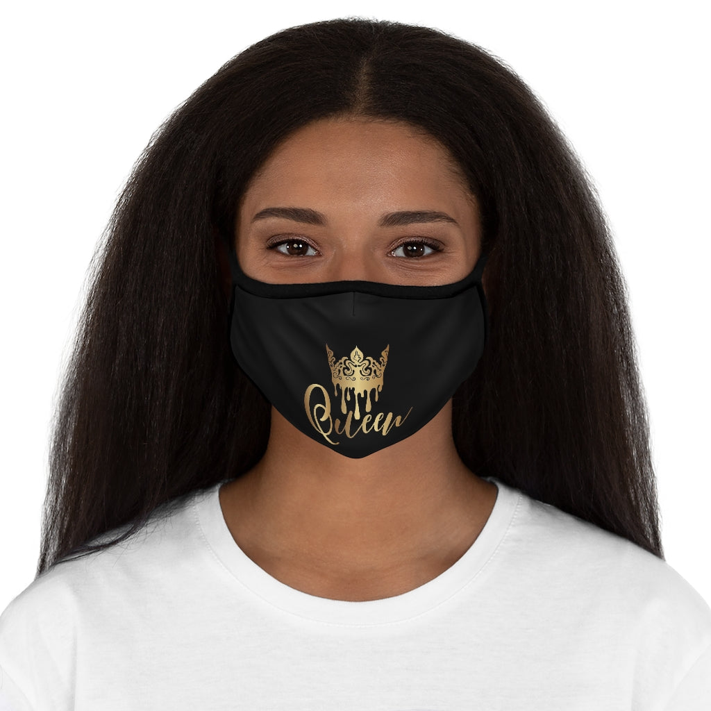 QUEEN.. (BLACK&GOLD)  Fitted Polyester Face Mask