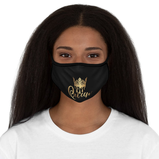 QUEEN.. (BLACK&GOLD)  Fitted Polyester Face Mask