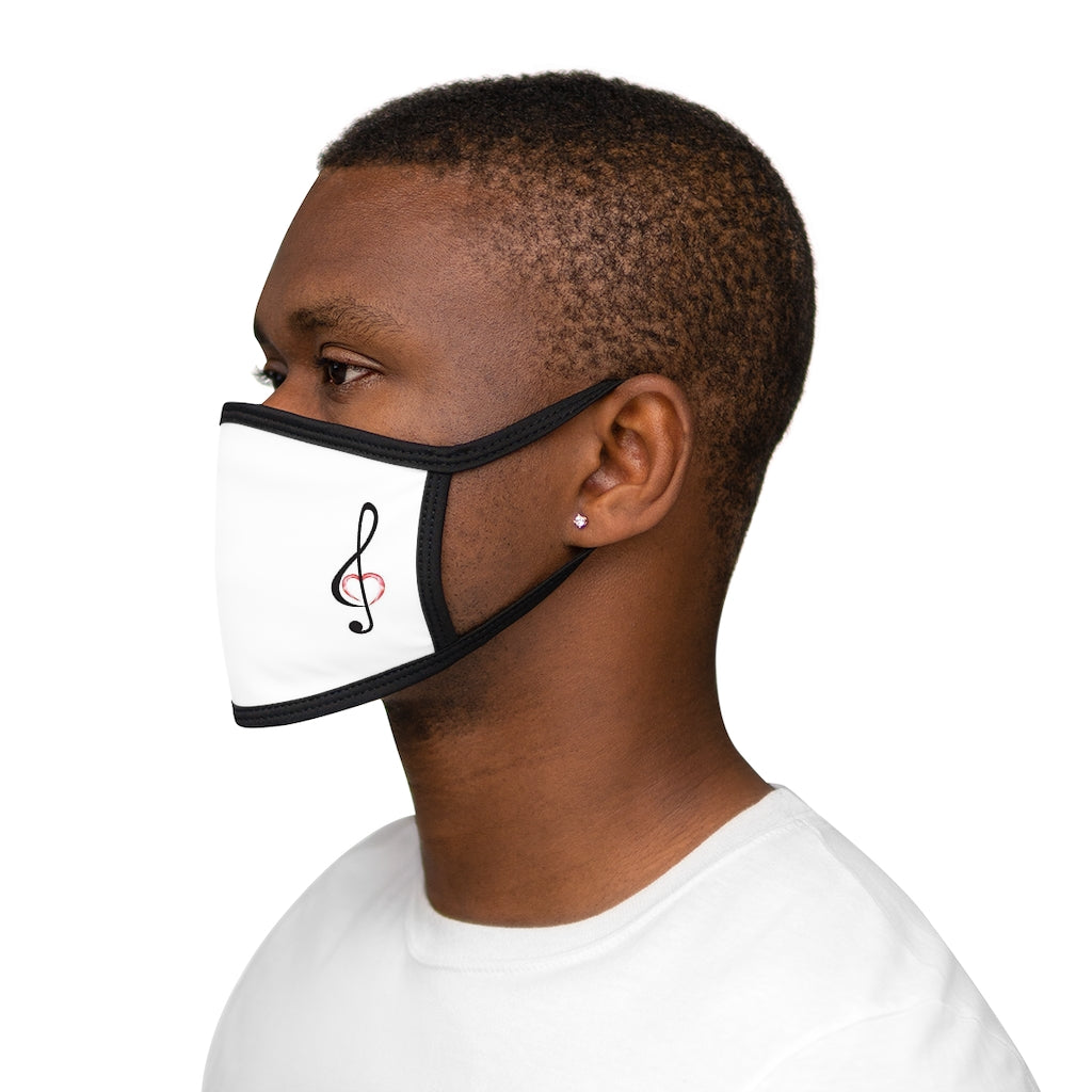 MUSICALLY SPEAKIN'  (WHITE)'..  Fabric Face Mask