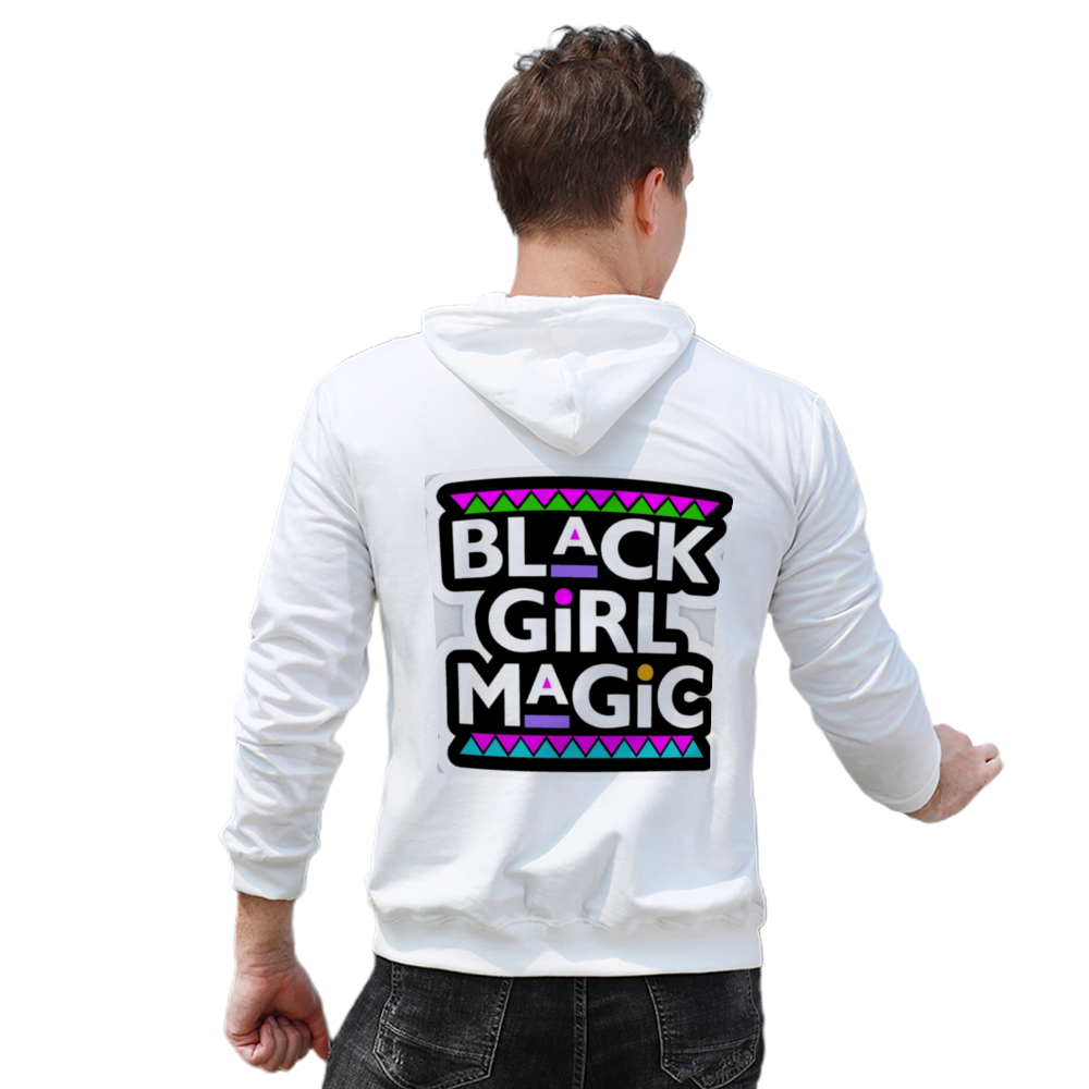 Black Girl Magic Hoodie with Pocket Sweater Back Print