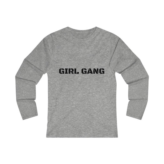 GIRL GANG (BLACK print) Women's Fitted Long Sleeve Tee