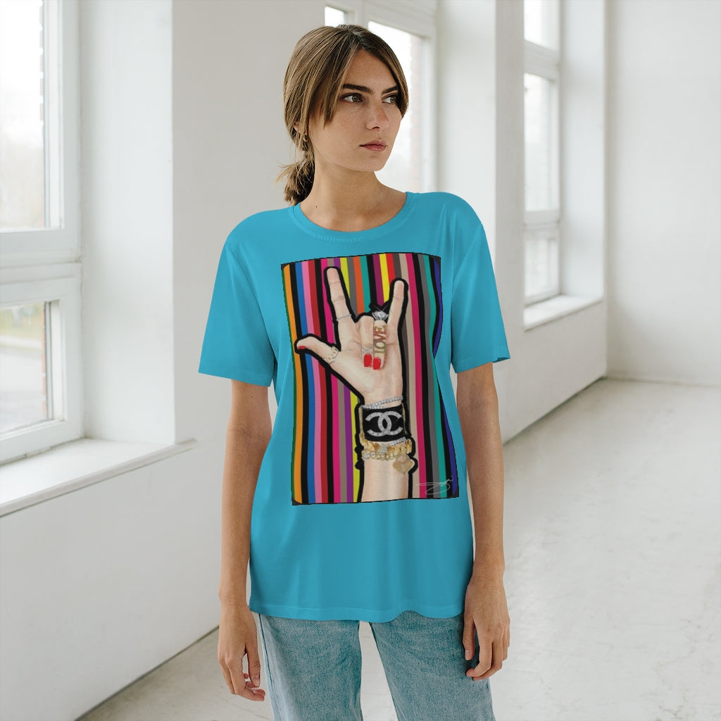 LOVE, ROCK, COLOR (BBOYBLUE) .. All Over Print UNISEX T-Shirt