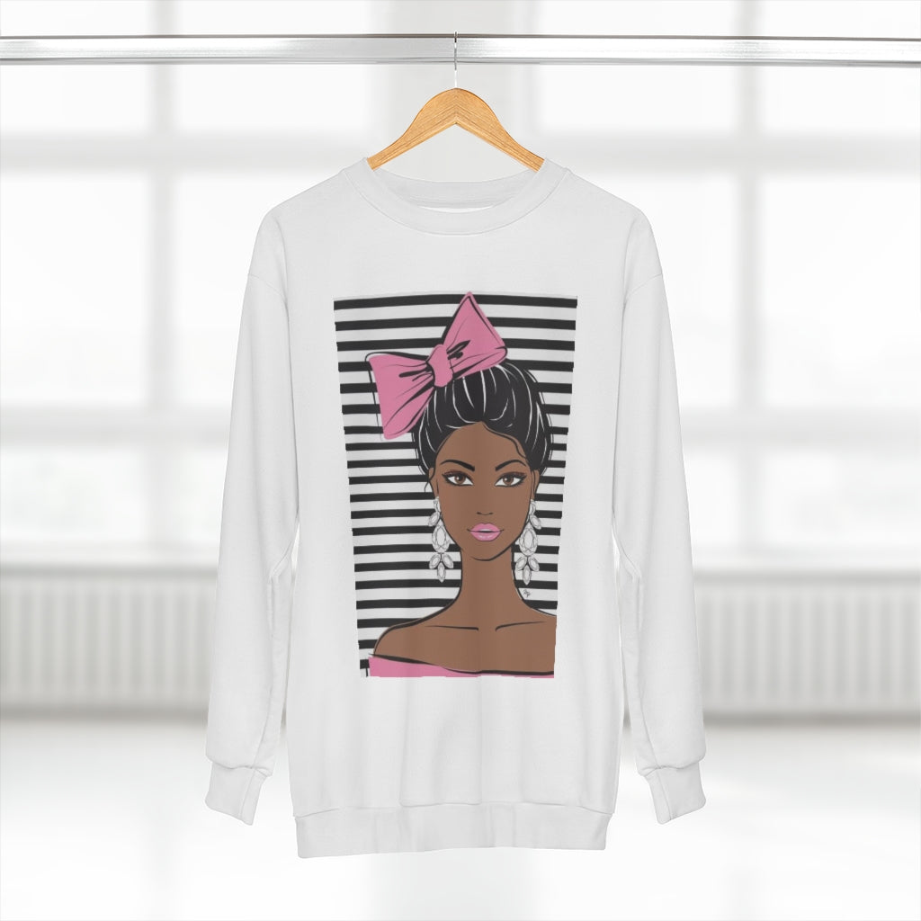 MS.BOW TIED.. (WHITE)  ..  AOP Unisex Sweatshirt