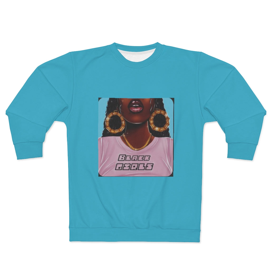 BLACK GIRLS (BABY BLUE)  ..  AOP Unisex Sweatshirt