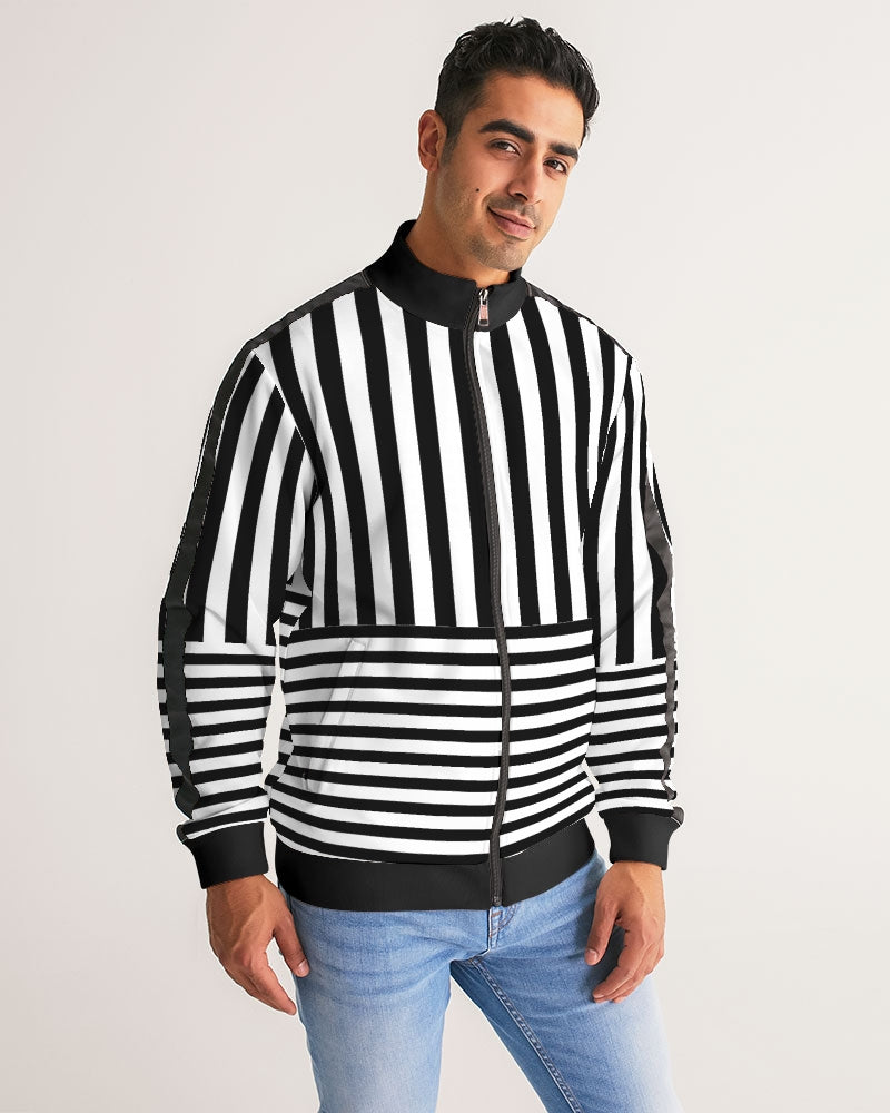 Catch Your Eyes Men's Stripe-Sleeve Track Jacket