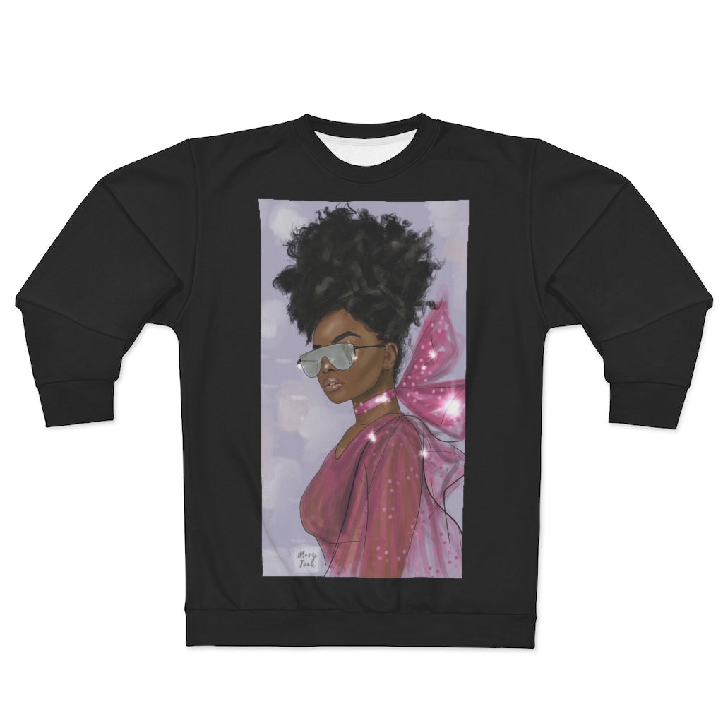 ANGEL DIVA.. (BLACK)  ..  AOP Unisex Sweatshirt