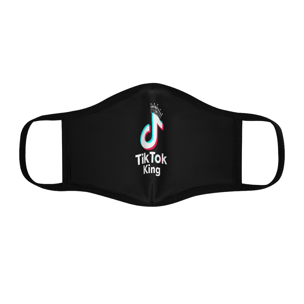 TIKTOK KING BLACK Fitted Polyester Face Mask