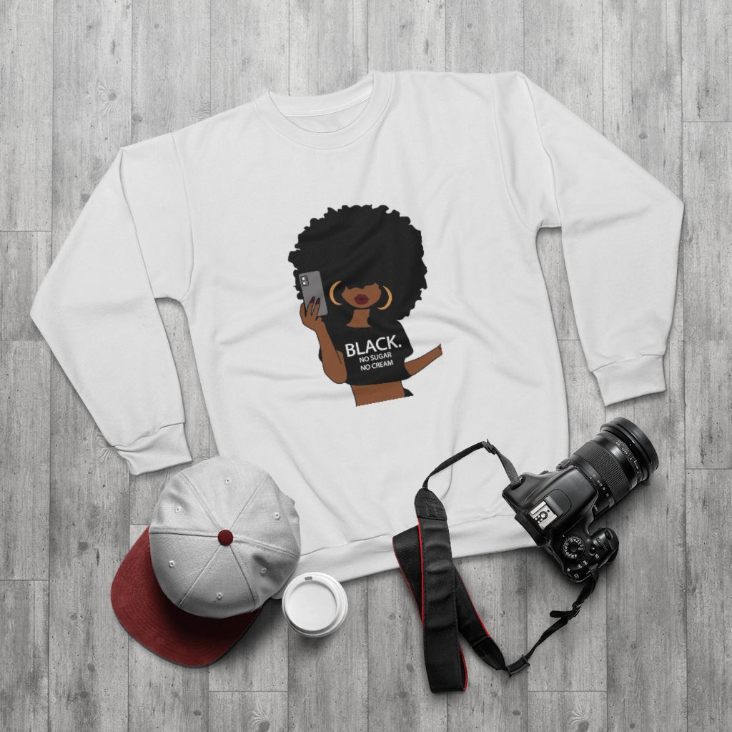 BLACK SUGAR TOO.. (WHITE)  ..  AOP Unisex Sweatshirt