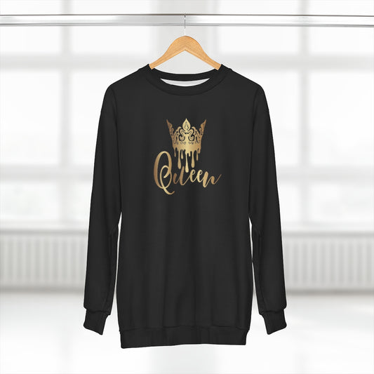 BLACK & GOLD QUEEN DRIP AOP Unisex Sweatshirt