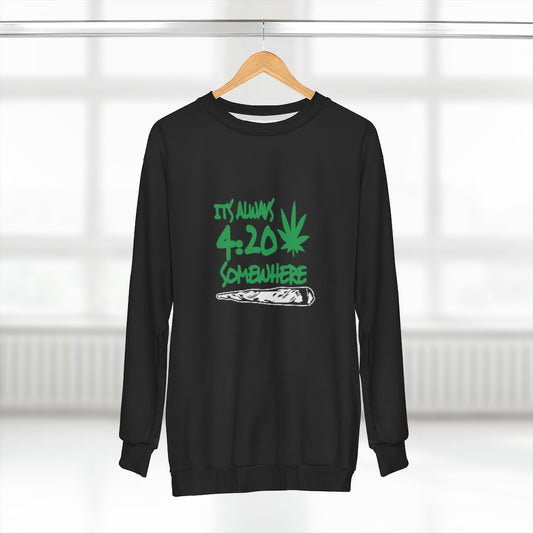 I'TS 420 SOMEWHERE (BLACK) AOP Unisex Sweatshirt