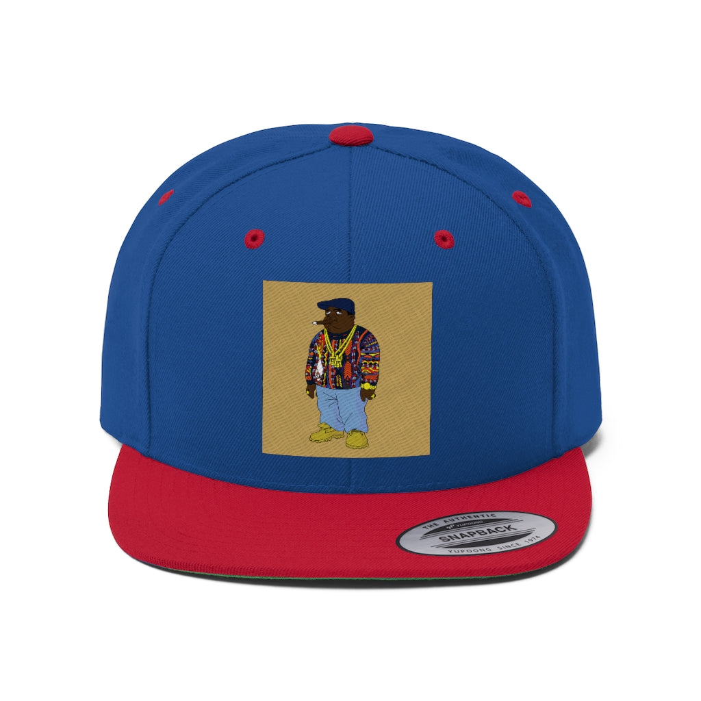 THROWBACK BABY BLUE BIG COO (BLACK/RED) Unisex Flat Bill Hat