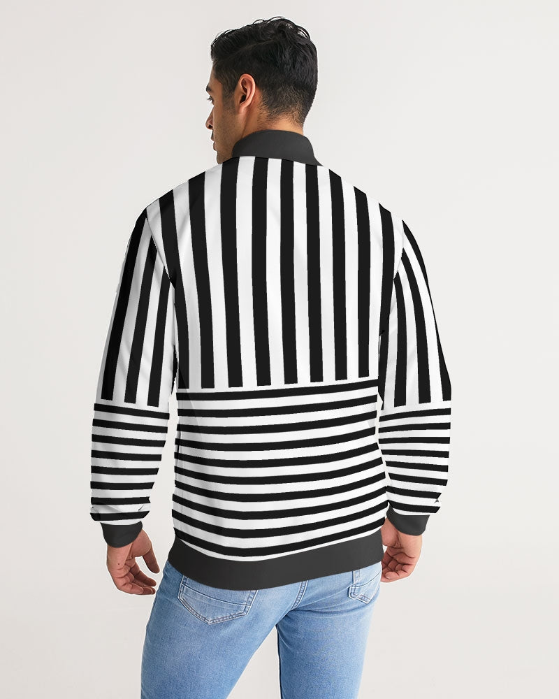 Catch Your Eyes Men's Stripe-Sleeve Track Jacket